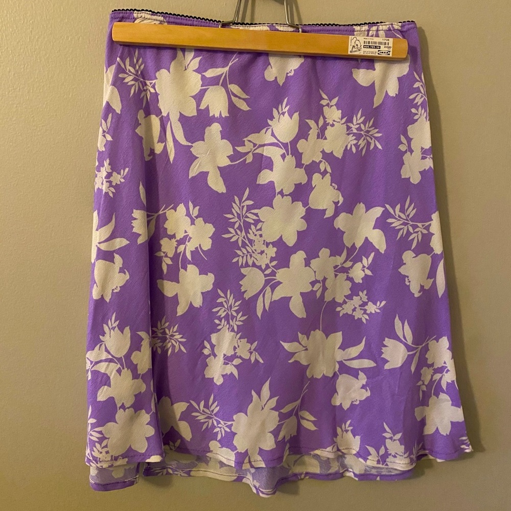Purple Floral Skirt
